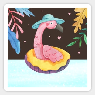 Summer Season Funny Flamingo Sticker